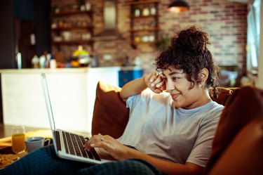 Woman using a laptop